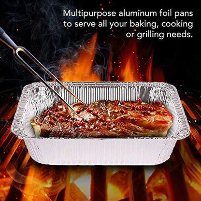 Aluminum Pans 9X13 Disposable Foil Pans (30 Pack) - Half Size Steam Table Deep Trays - Tin Foil Pans Great for Cooking, Heating, Storing, Prepping Food4