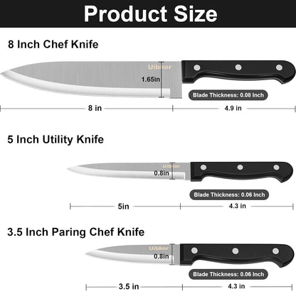 Kitchen Knife, 3-Pcs Knife Set, 8 Inch Chef Knife, 5 Inch Utility Knife4