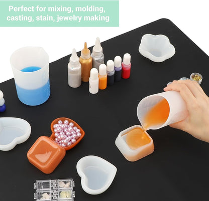 250Ml Silicone Measuring Cups, 4 PCS Large Nonstick Reusable Silicone Mixing Cups Durable Easy Clean for Epoxy Resin, Casting Molds, Stain Jewelry Making, Waxing, DIY, Art, Craft6