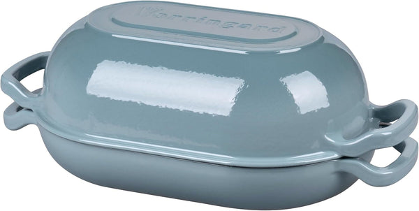 Enameled Cast Iron Sourdough Bread Oven, Dutch Oven, Loaf Cast Iron Bread Pan for Homemade Bread Baking, Meatloaf Pan with Lid, 5QT, Sea Salt7