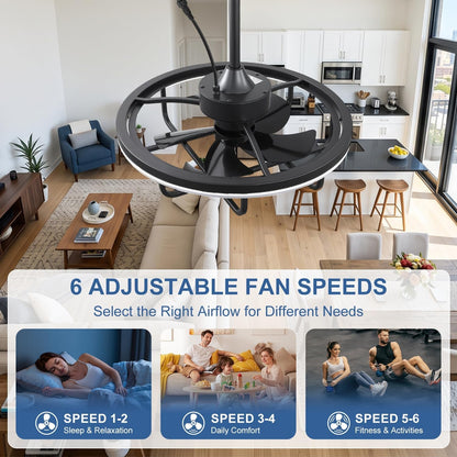 20 Inch Outdoor Plug in Ceiling Fan with Light, Waterproof Ceiling Fan, Dimmable 3CCT LED & RGB Lighting, Small Ceiling Fan for Patio Gazebo Porch Balcony Bedroom Kids Room6