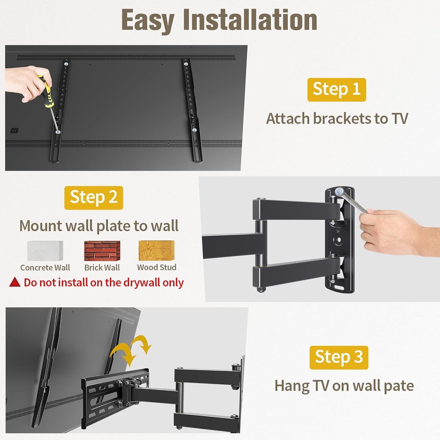 tv-wall-mount-swivel-and-tilt-for-26-55-inch-tv-up-to-60-lbs-tv-mount-perfect-center-design-full-motion-tv-mount-bracket-with-articulation-max-vesa-400x400mm-md2377