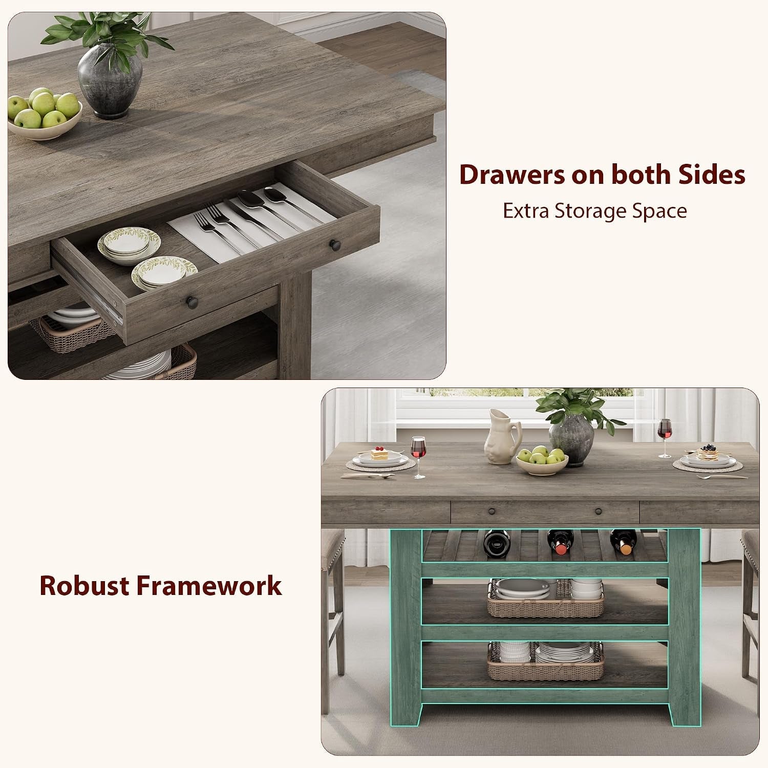 counter-height-dining-table-with-2-drawers-36-farmhouse-wooden-large-bar-kitchen-table-with-wine-rack-3-shelves-rectangular-thick-frame-for-kitchen-bar-entertaining-retro-gray