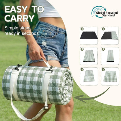 Waterproof Picnic Blanket Beach Outdoor Camping Mat Rug Extra Large Foldable Cute Big Travel Essential Accessories Gift Park Patio Lawn Garden Grass Play Music Festival Concert Must Have5