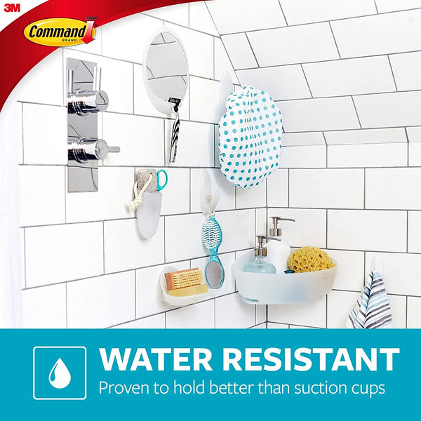 Shower Caddy, Clear Frosted, 1-Caddy, 4-Water Resistant Strips, Organize Damage-Free6
