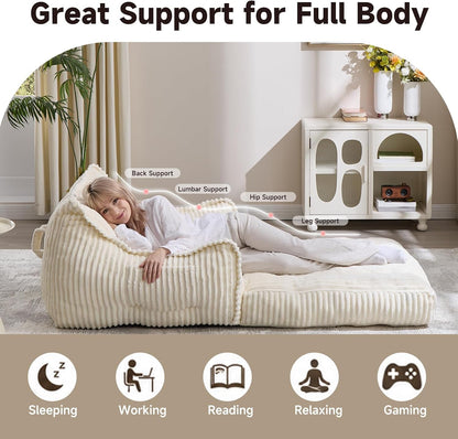 2 in 1 Folding Sofa Bed, Beige7