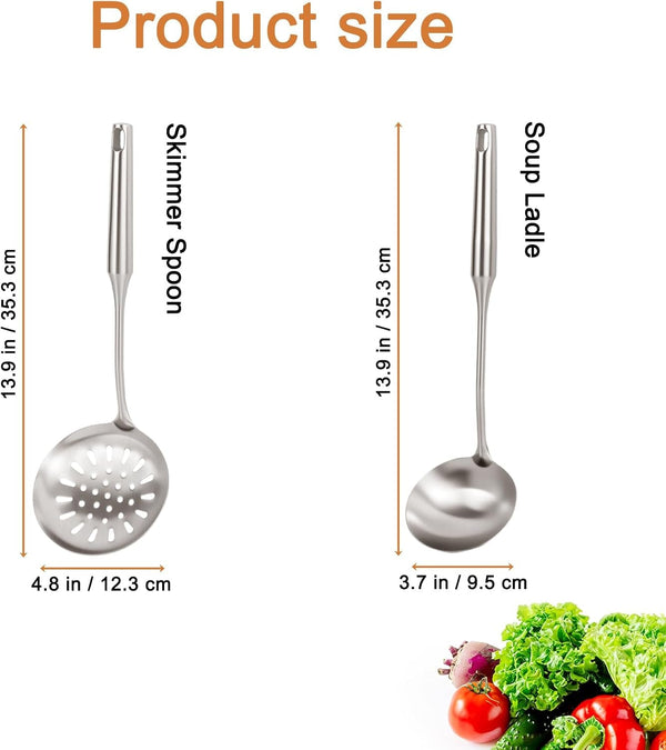 304 Stainless Steel Cooking Utensils Set, Stainless Steel Kitchen Utensils Set Cookware, Cooking Utensils Set Stainless Steel (2, Silver)2