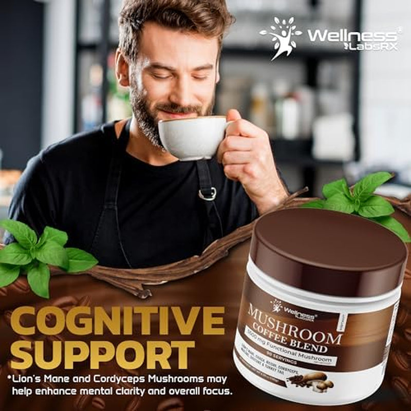 organic-mushroom-coffee-instant-7-superfood-mushroom-blend-90-servings-lions-mane-chaga-reishi-cordyceps-maitake-shiitake-turkey-tail-colombian-roast-keto-coffee-smooth-taste-1-pack
