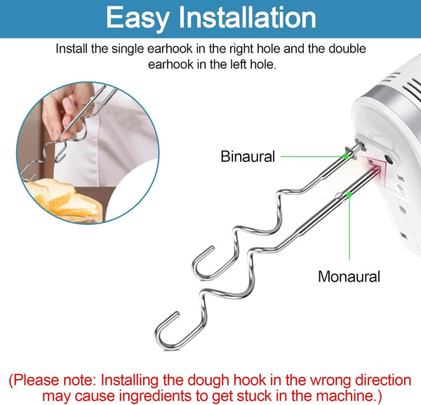 Hand Mixer Beaters Attachments for Hamilton Beach Mixer Beaters/Dough Hook | Replacement Hamilton Beach Hand Mixer Attachments 62682RZ 62632R 62630R 62633R, Stainless Steel Hand Mixer Whisk Parts- 4Pack6