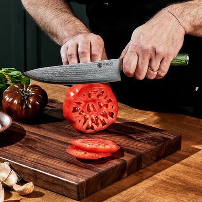 Hexclad 8" Japanese Damascus Stainless Steel Chef Knife, Full Tang Handle2