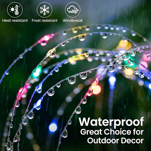 2 Pack Solar Garden Lights Outdoor, 8 Modes Firework Lights Outside9