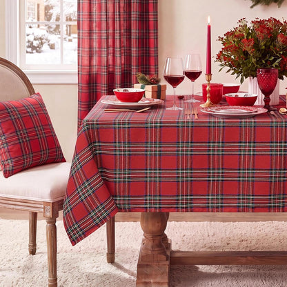 Christmas Checkered Tablecloth Rectangle, Red, 54 X 80 Inch1