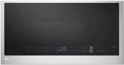 LG Smart 30 In. W 2 Cu. Ft. over the Range Microwave with Easyclean 1,050-Watt in Printproof Stainless Steel MVEL2033F1