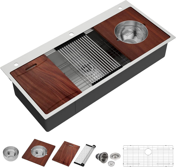45 Inch Drop in Workstation Sink 45"X22" Topmount Kitchen Sink1