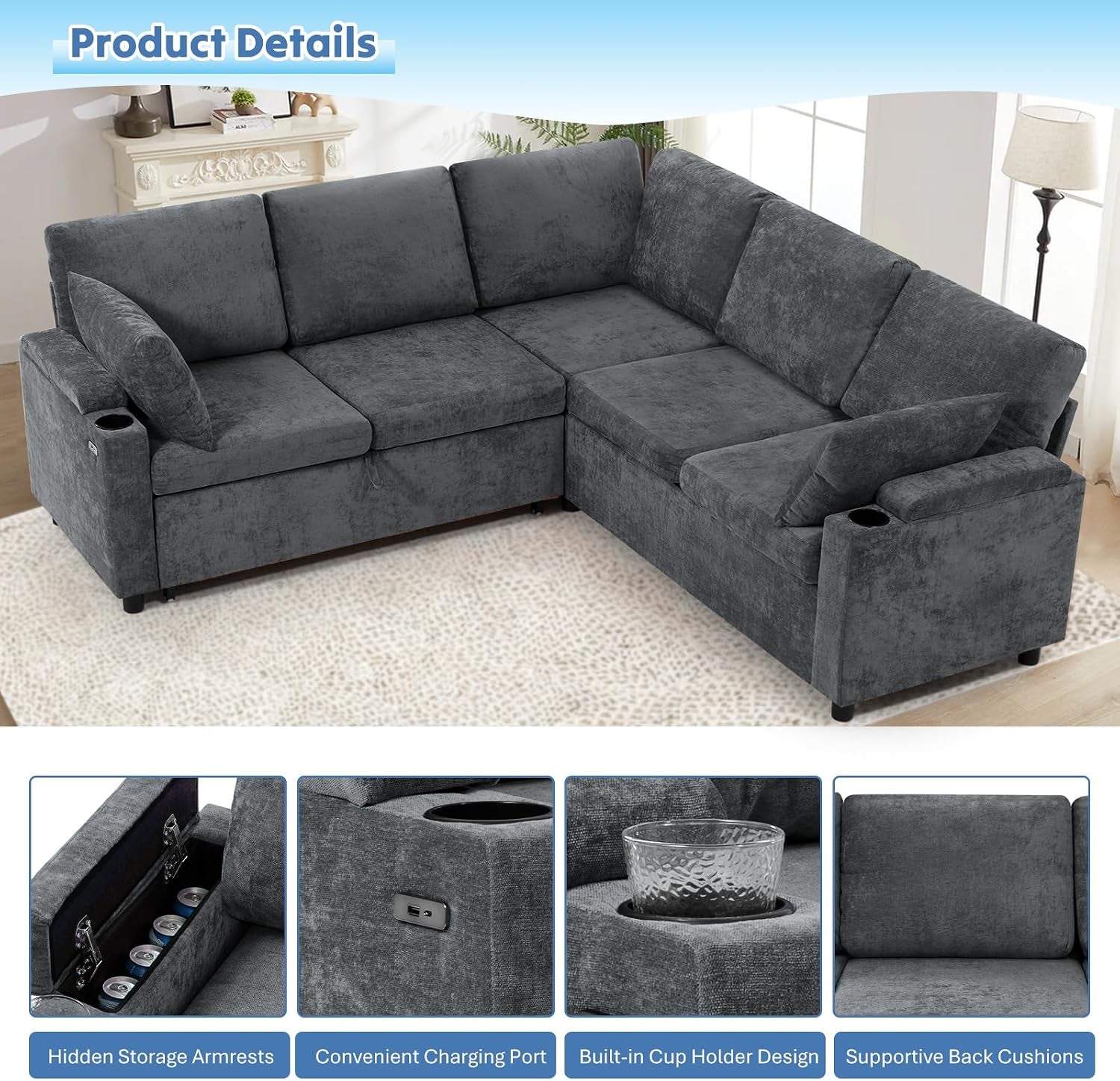 85-chenille-sectional-sofa-w-pull-out-bed-storage-space-grey
