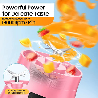 12Oz Personal Mini Portable Blender - Small Size Blender | Leak-Proof Travel Small Blender, Quick Mix, Easy Clean, 6 Steel Blades, Lightweight, Freshly Squeezed in Gym/Office/Travel3