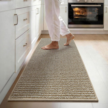 Kitchen Runner Rugs 17"X60", Kitchen Mats for Floor, Taupe | Non-Slip Super Absorbent and Stain Resistant Kitchen Rug, Machine Washable Rugs for Kitchen, Hallway, Laundry & Sink1