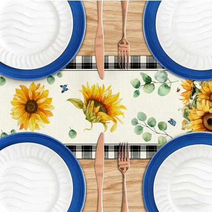 Sunflower Table Runner, Buffalo Floral Table Runners Decorations4
