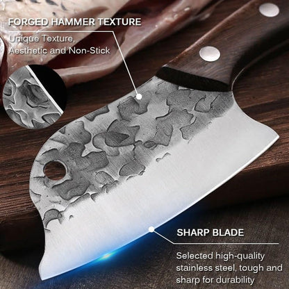 Meat Cleaver, Kitchen Knives Dual Purpose Handmade Forged Ultra-Sharp Fish Knife Chef Cooking Knives(Fish Cutter2Pcs)4
