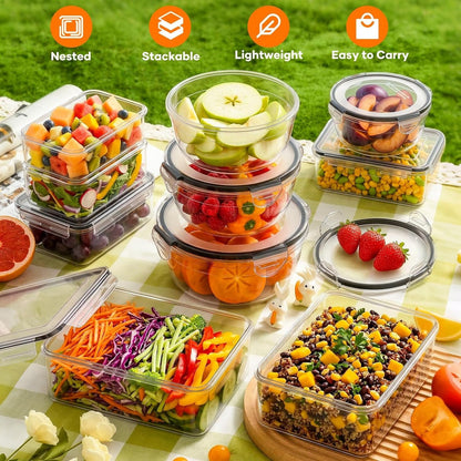 50 PCS Food Storage Containers with Lids Bpa-Free (25 Containers & 25 Lids)7