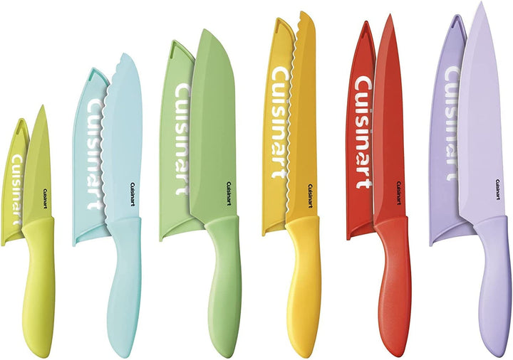 12-Piece Kitchen Knife Set, Advantage Color Collection with Blade Guards, Multicolored, C55-12PCER1