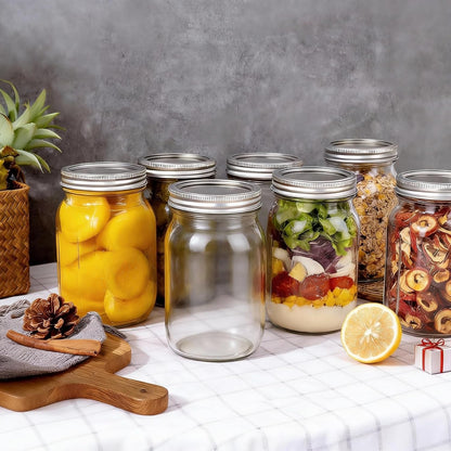 Wide Mouth Mason Jars, 6 Pack Mason Jars 32 Oz for Pickling, Canning, Fermenting and Food Storage, Microwave & Dishwasher Safe4
