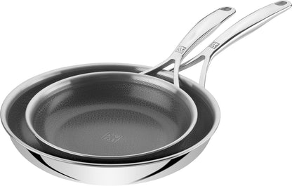 Peak 2-Pc (8-Inch and 10-Inch) Stainless Steel Ceramic Nonstick Dual Performance Fry Pan Set, Compatible with All Stovetops, Including Induction, Dishwasher Safe2