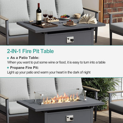 Aluminum Outdoor Patio Furniture Set with Swivel Rocking Chairs6
