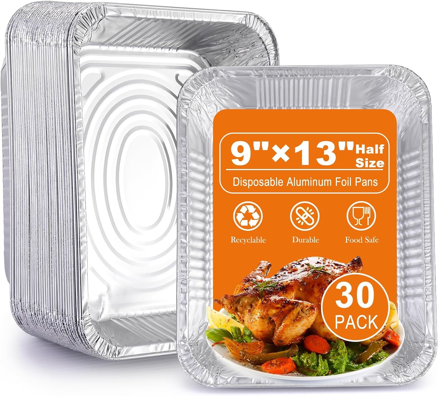 aluminum-foil-pans-9x13-disposable-half-size-aluminum-foil-heavy-duty-deep-steam-table-pan-tin-foil-turkey-sheets-tray-chafing-grill-accessories-for-cooking-baking-storing-food-prepping-30