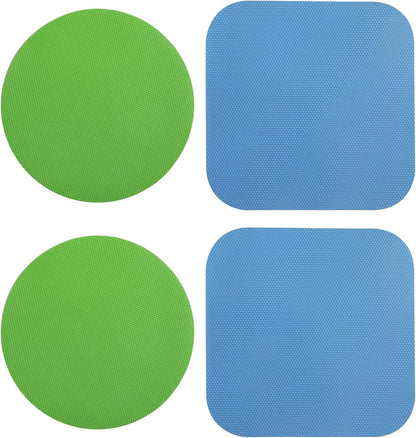 4Pcs Jar Opener Gripper Pad for Seniors with Weak Hands, Rubber | Multi-Function Silicone Bottle Opener Lid Cap Rubber Gripper Pads Kitchen Coasters Gadgets, Light Blue, Green1