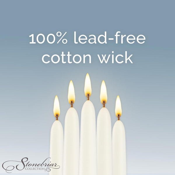 Unscented Taper Candles — 7 Hour Burn Time, Candle Stick Candles for Weddings, Holidays, Home Décor & Special Events, Pack of 10, White, 10"2