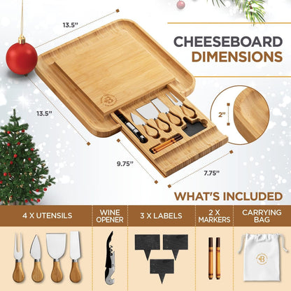 Charcuterie Boards Gift Set, Bamboo Cheese Board with Serving Accessories | House Warming Gifts New Home, Birthday Gifts for Women, Gifts for Men and Mom, Wedding, Bridal Shower, Anniversary Present5