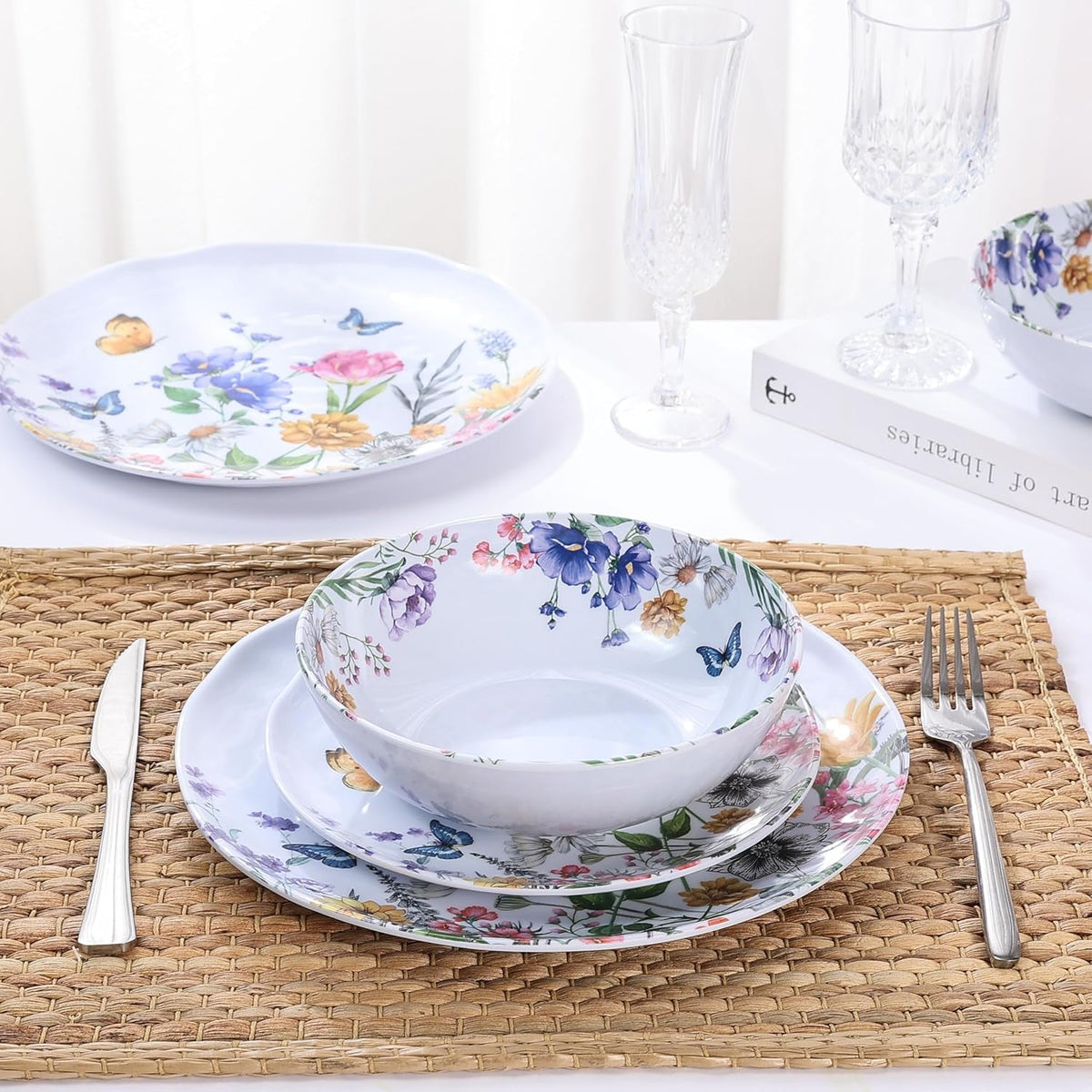 12-piece-melamine-dinnerware-sets-plates-and-bowls-sets-floral