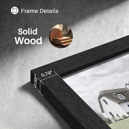 Solid Wood 11X14 Picture Frame 5 Pack, Black Wood Grain 14X11 Inch3