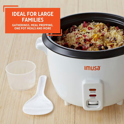 USA GAU-00012 Electric Nonstick Rice Cooker 5-Cup (Uncooked) 10-Cup (Cooked), White | Nonstick Removable Pot, Serving Spoon and Measuring Cup, Ideal for Oatmeal, Great for Small Kitchens7