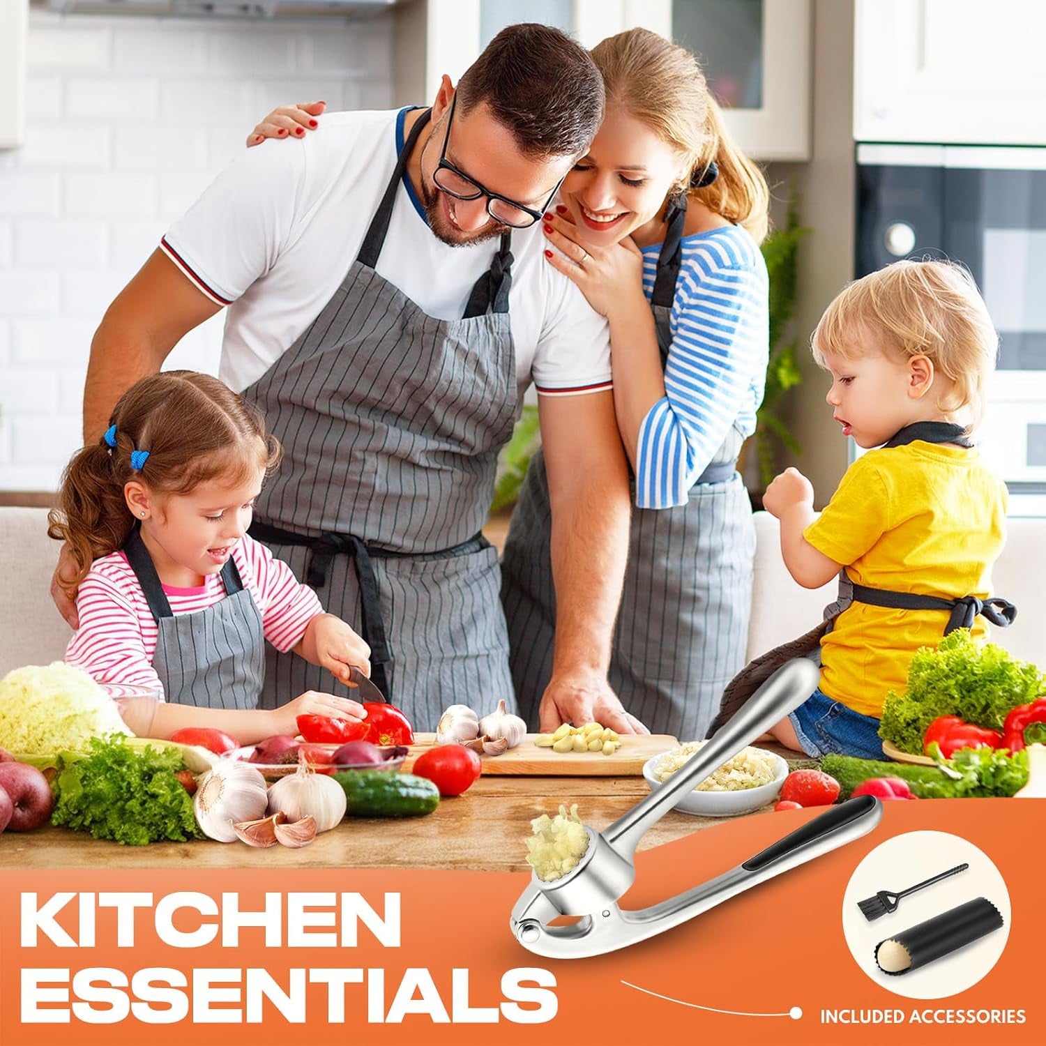 kitchen-garlic-press-rust-proof-dishwasher-safe-garlic-mincer-durable-garlic-crusher-set-with-peeler-brush-easy-to-clean-and-squeeze-matte