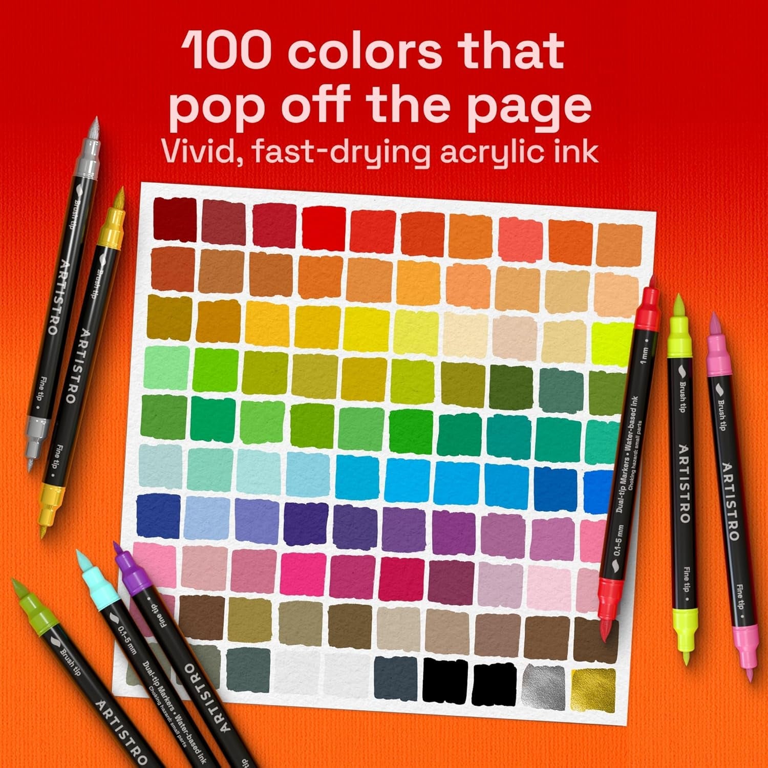 100-acrylic-dual-tip-glass-marker-pens-for-wine-glasses-brush-fine-tips-vibrant-dual-tip-paint-pens-for-party-charms-diy-craft-art-and-craft-supplies-for-adults-teens-kids