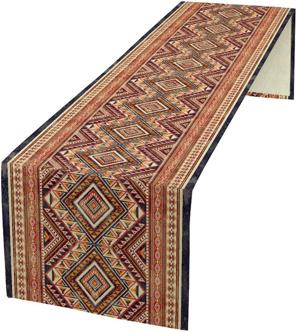 Aztec Print Table Runner,Vintage Style Abstract Geometric Tribal Native American Southwestern Dinner Table Decoration for Home Living Room Kitchen Dining Room 13X36In1