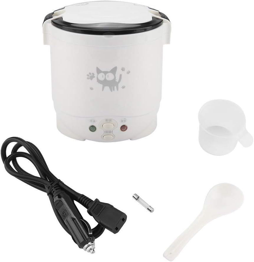 mini-rice-cooker-12v-electric-lunch-box-portable-travel-cooker-for-car-multifunctional-electric-food-steamer-fast-cooking-fully-automatic-non-stick-pot-for-travel-camping-white