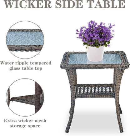 6 Piece Patio Conversation Sets - Wicker Patio Furniture Sets with Outdoor Swivel Rocker Chairs Outdoor Couch Perfect for Deck Patio Backyard, Brown Wicker Grey Cushion6