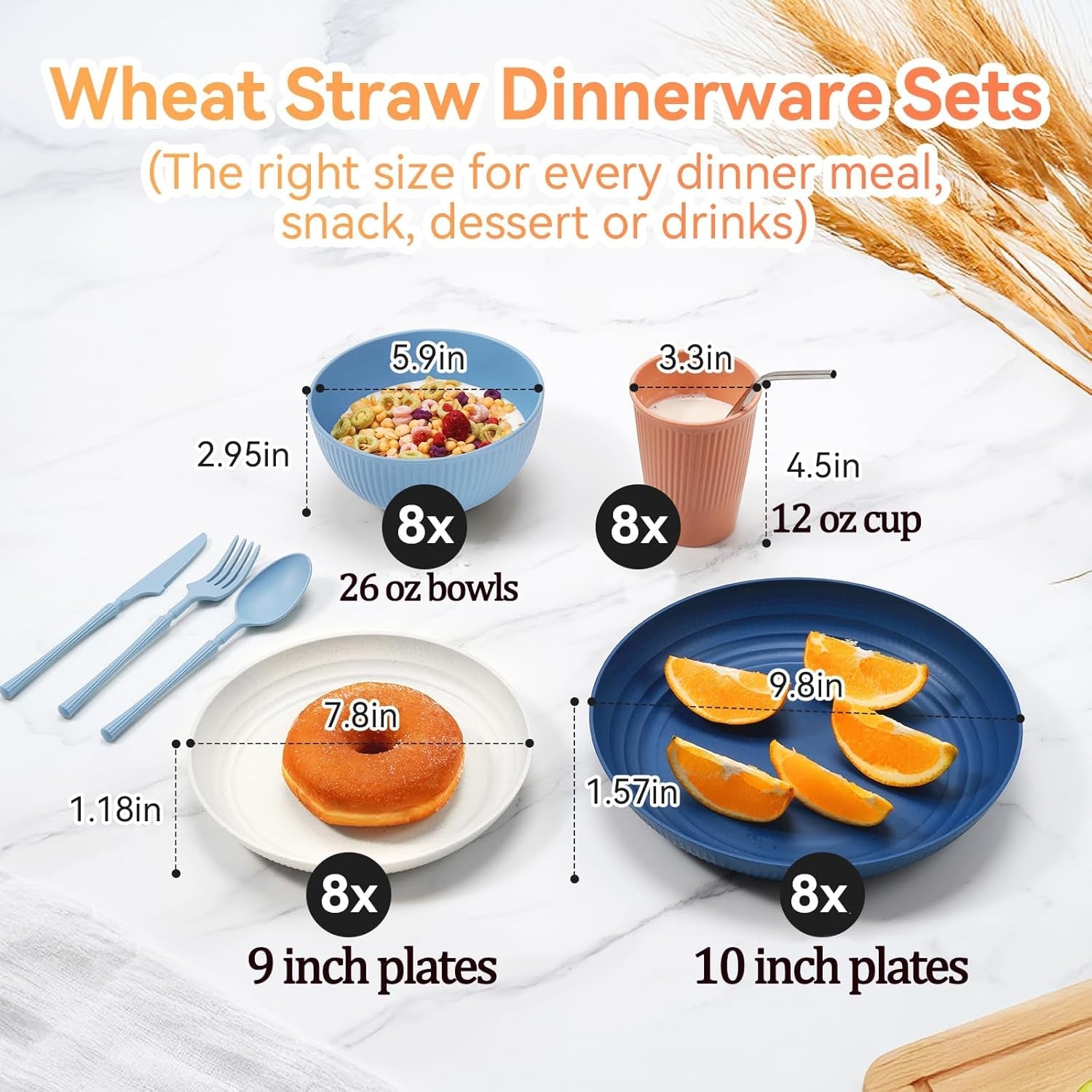 wheat-straw-dinnerware-sets-64-piece-black-plates-and-bowls-sets-for-8-unbreakable-reusable-plastic-dish-set-dinner-plate-dessert-plate-cereal-bowl-cup-utensils-microwavable-dishwasher-safe-64p-black