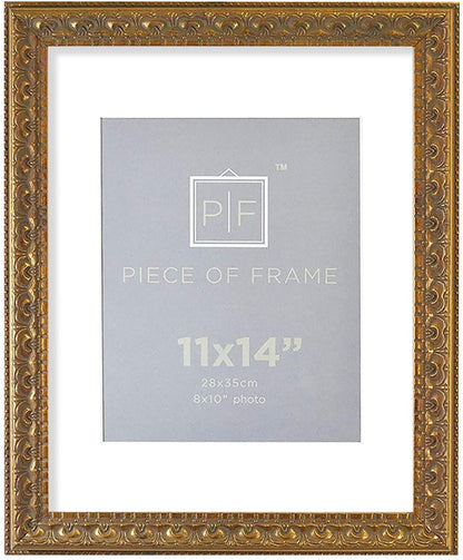 11X14 Bronze Photo Frame White Mat for 8X10 Real Glass1