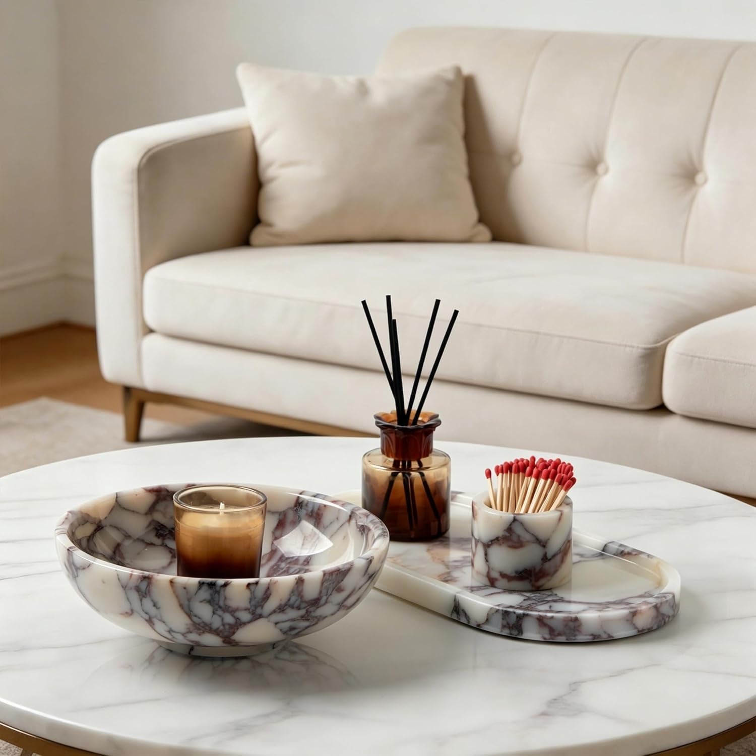 luxury-natural-marble-decorative-bowl-centerpiece-catchall-tray-home-decor-medium-7-inch-calacatta-viola-marble-centerpiece-bowl-coffee-table-catchall-statement-accent-tray-for-dining-room-decor