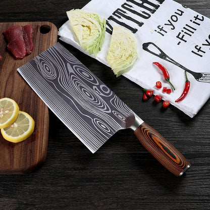 Meat Cleaver, Traditional Handmade Knife Forged Kitchen Japanese Knives 4Cr13 Carbon Steel Wooden Handle Meat Slicer Cleaver Knives3