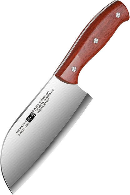 Small Professional Cleaver Chef Knife, High Strength Stainless Steel 6.2 Inch Sharp Kitchen Blade with Wooden Handle (1)1