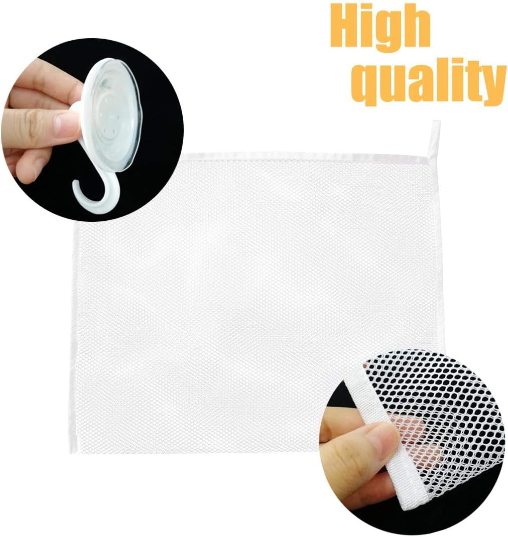 bath-toy-organizer-mesh-storage-organizer-baby-shower-toys-bathtub-net-bag-kids-quick-dry-bathtub-mesh-net-bathtub-toy-holder-2-x-bathroom-storage-bag-6-x-strong-suction-hooks-white