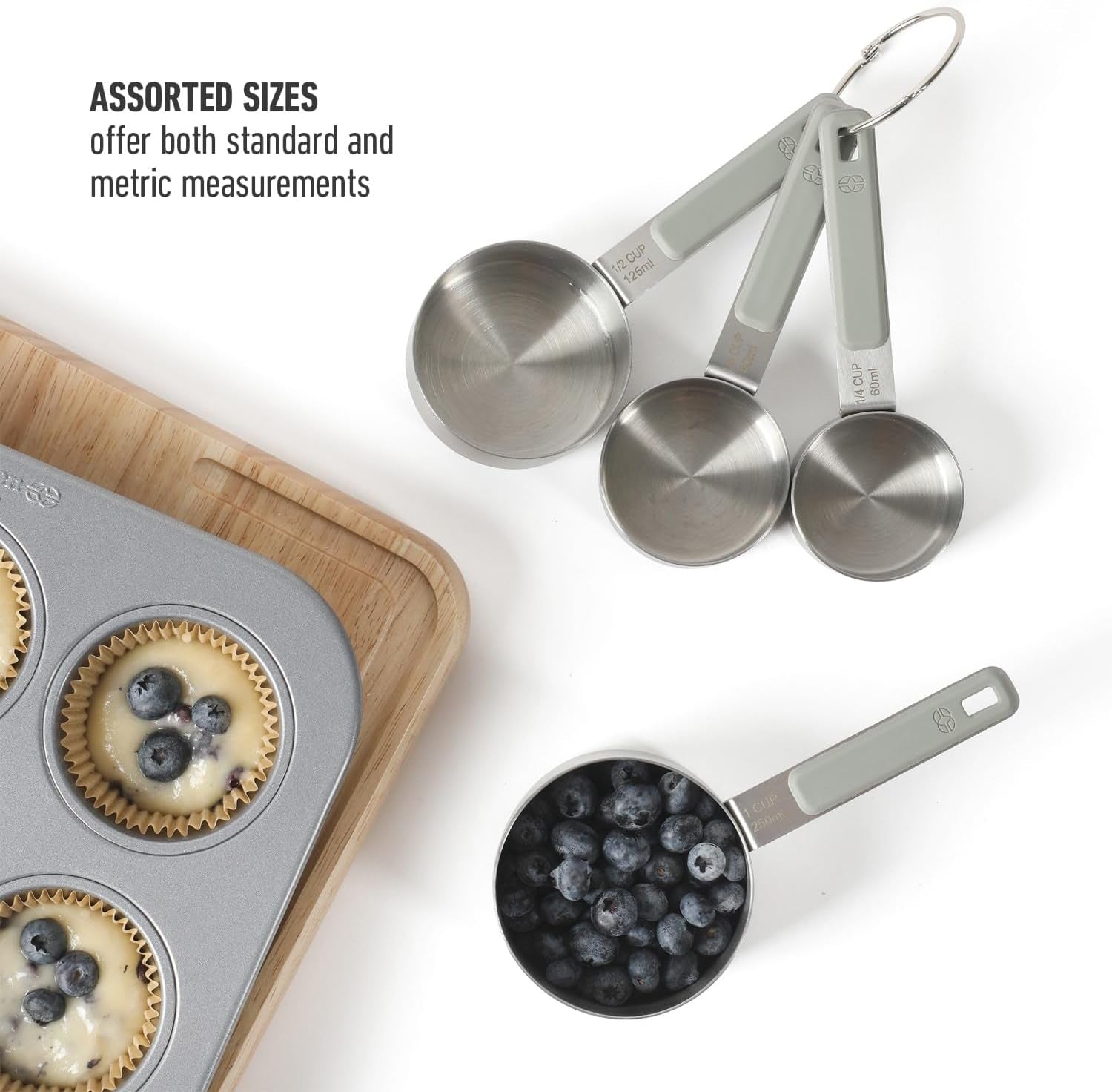 calphalon-prime-measuring-cups-4-piece-stainless-steel-measuring-cup-set-with-taupe-silicone-handles-accurate-kitchen-measuring-tools-for-dry-liquid-ingredients