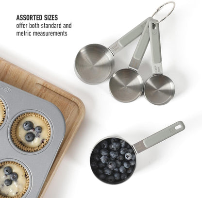 Calphalon Prime Measuring Cups, 4-Piece Stainless Steel Measuring Cup Set with Taupe Silicone Handles, Accurate Kitchen Measuring Tools for Dry & Liquid Ingredients6