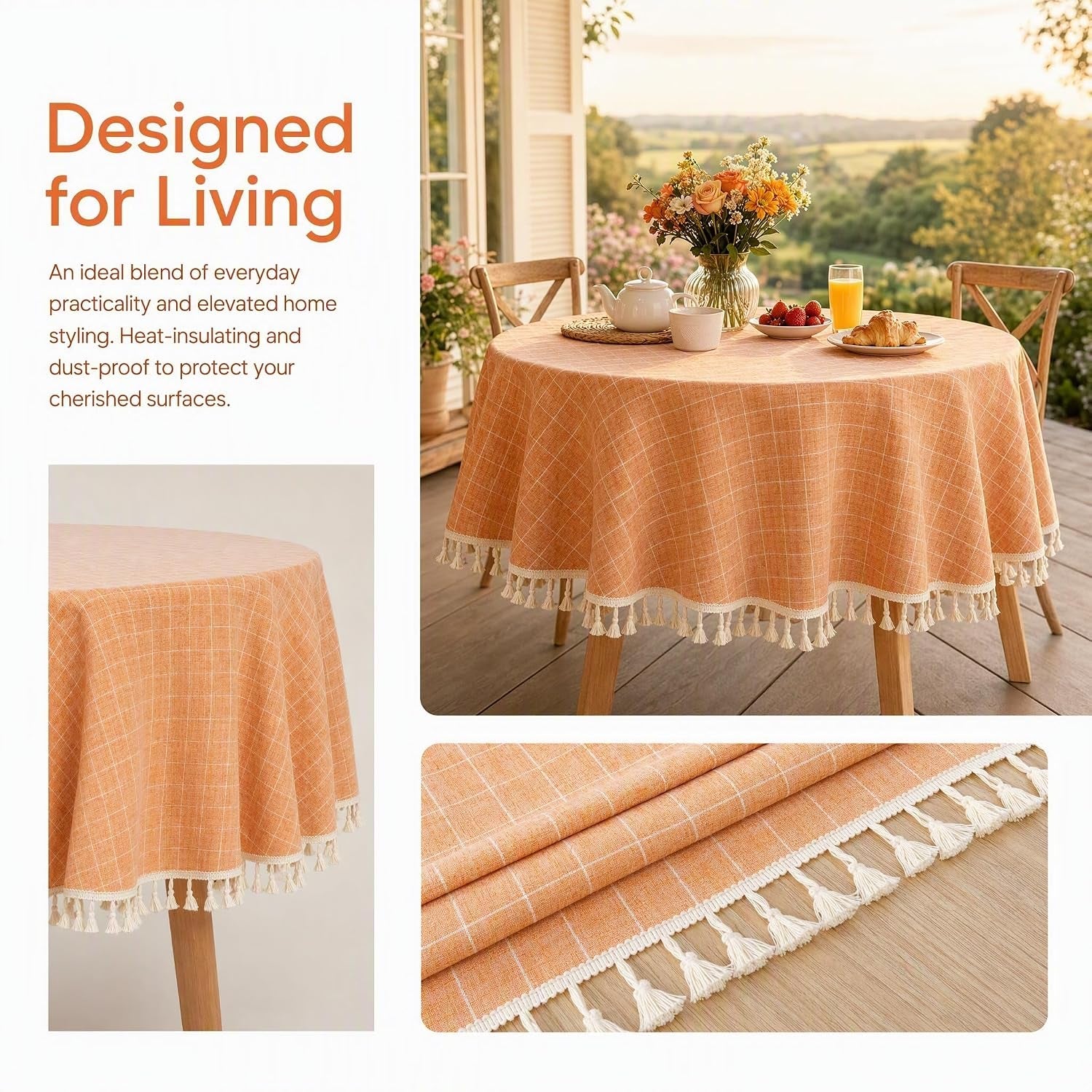 55-round-cotton-tablecloth-coral-gingham-table-cloth-linen