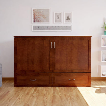 , Hamilton Queen Murphy Bed Chest with 6" Mattress & Drawer, Walnut6